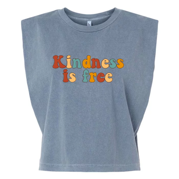 Kindness Is Free Be Kind Retro Garment-Dyed Women's Muscle Tee