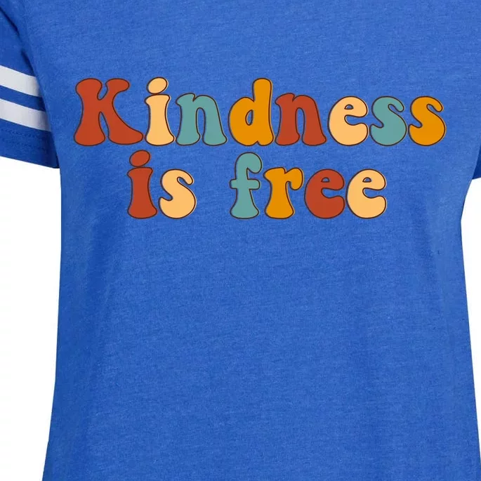 Kindness Is Free Be Kind Retro Enza Ladies Jersey Football T-Shirt