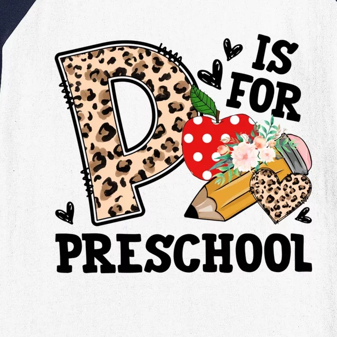 K Is For Preschool Leopard Back To School Teacher Students Cute Gift Baseball Sleeve Shirt