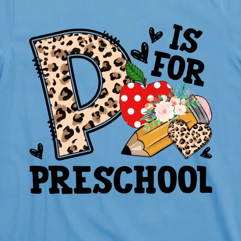 K Is For Preschool Leopard Back To School Teacher Students Cute Gift T-Shirt