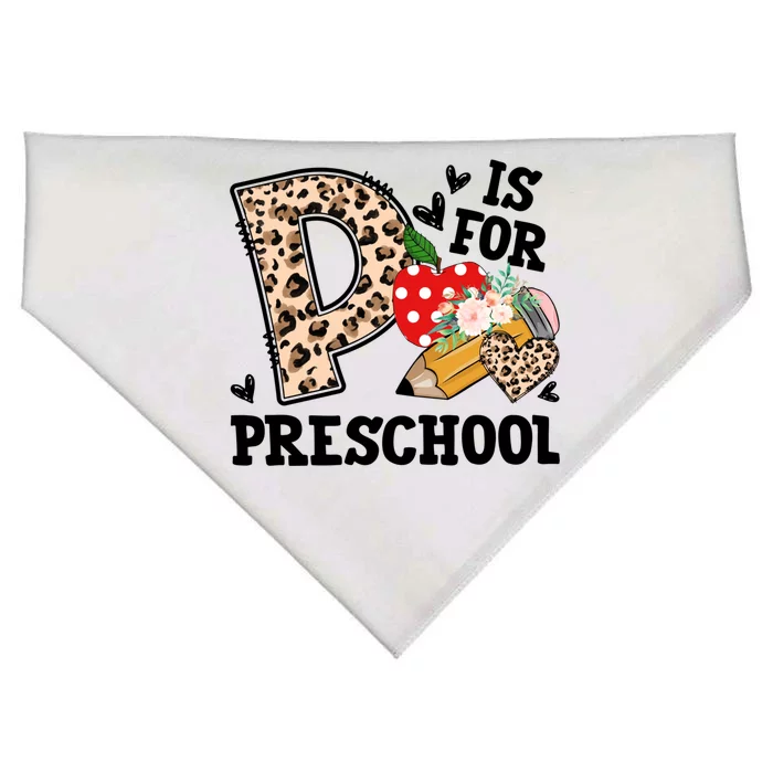 K Is For Preschool Leopard Back To School Teacher Students Cute Gift USA-Made Doggie Bandana