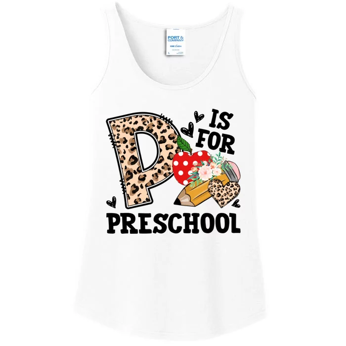 K Is For Preschool Leopard Back To School Teacher Students Cute Gift Ladies Essential Tank