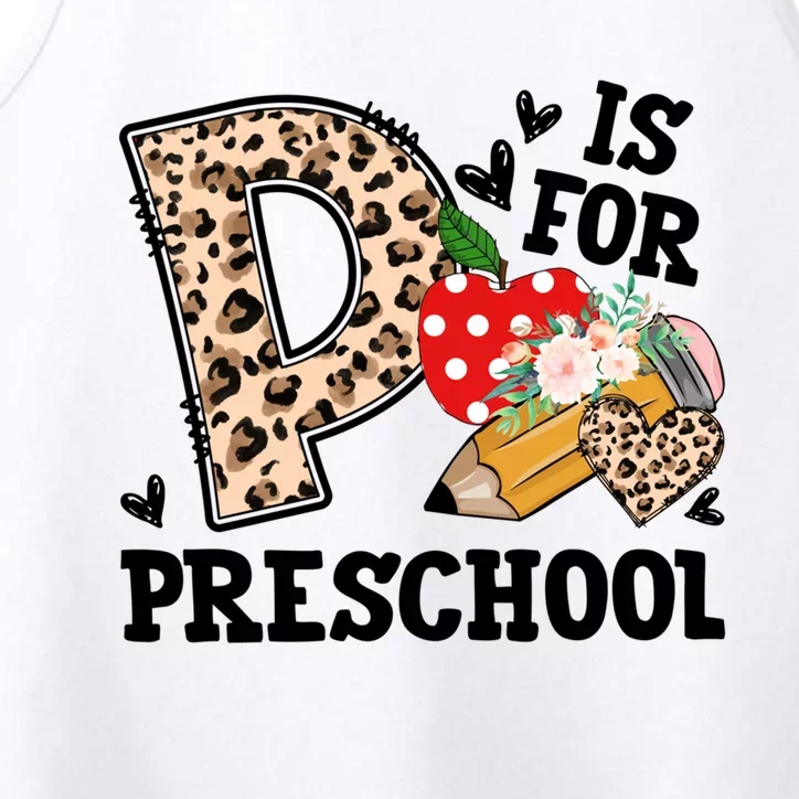 K Is For Preschool Leopard Back To School Teacher Students Cute Gift Performance Tank