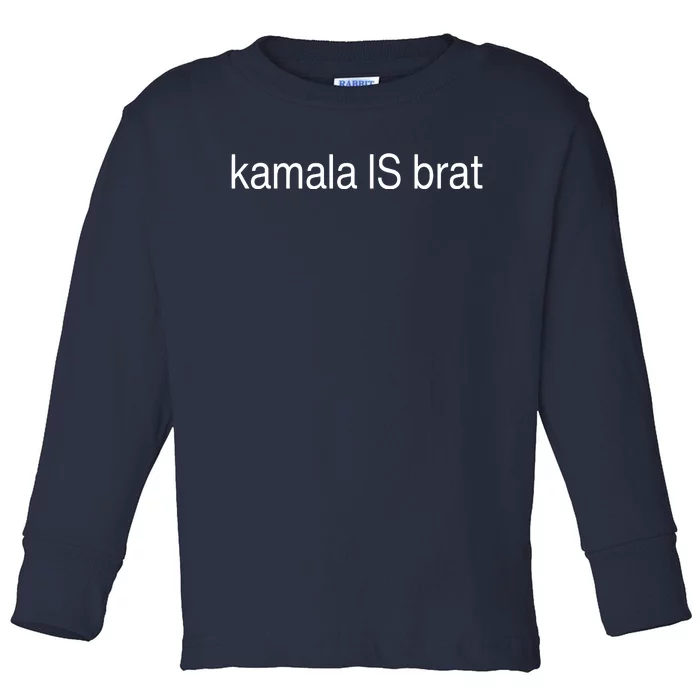 Kamala Is Green Brat Toddler Long Sleeve Shirt