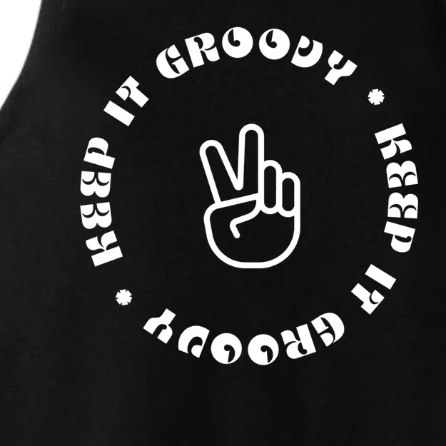 Keep It Groovy Peace Sign Ladies Tri-Blend Wicking Tank