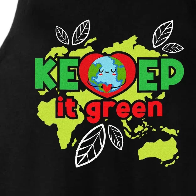 Keep It Green Environmental Protection Earth Day Climate Ladies Tri-Blend Wicking Tank