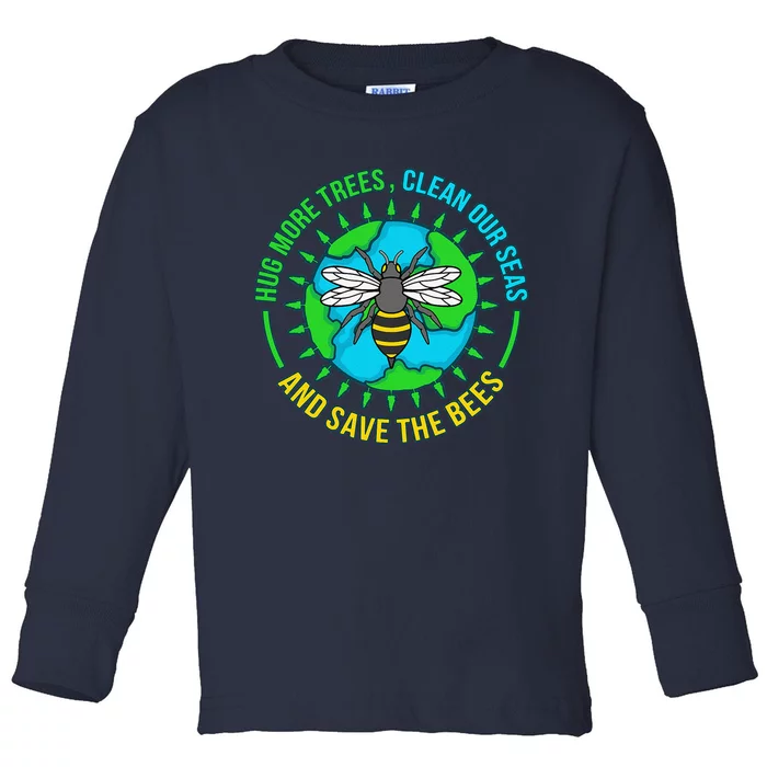 Keep It Green Save Earth Day Planet Graphic Toddler Long Sleeve Shirt