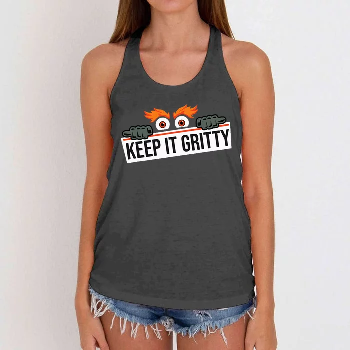 Keep it gritty and made in philadelphia Women's Knotted Racerback Tank