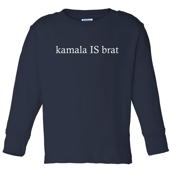 Kamala Is Green Brat Toddler Long Sleeve Shirt