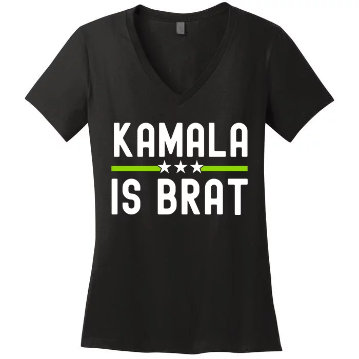 Kamala Is Green Brat Women's V-Neck T-Shirt