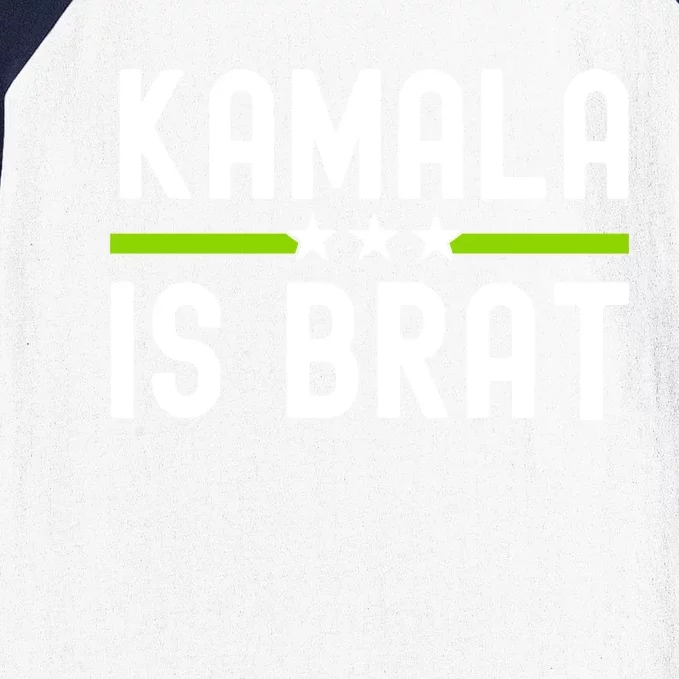 Kamala Is Green Brat Baseball Sleeve Shirt