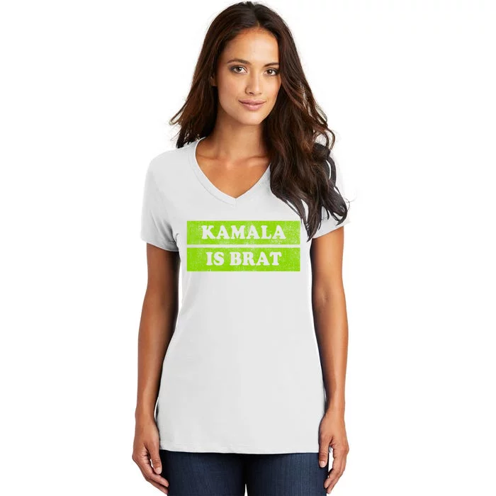 Kamala Is Green Brat Women's V-Neck T-Shirt