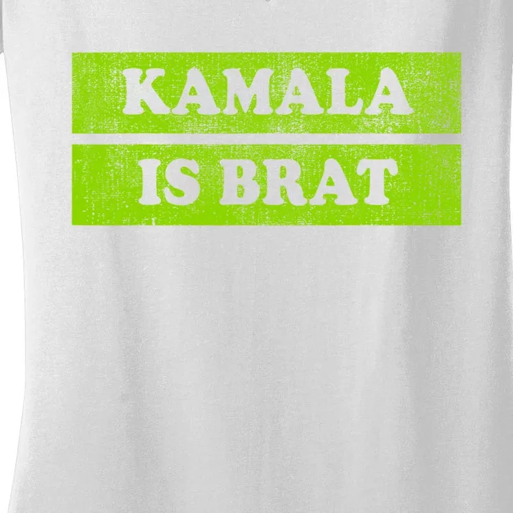 Kamala Is Green Brat Women's V-Neck T-Shirt