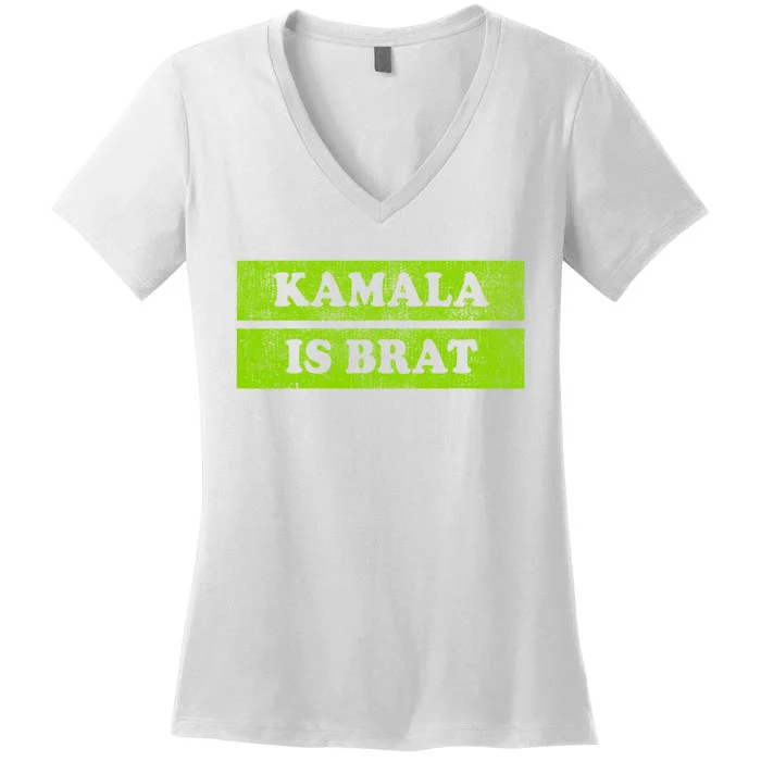 Kamala Is Green Brat Women's V-Neck T-Shirt