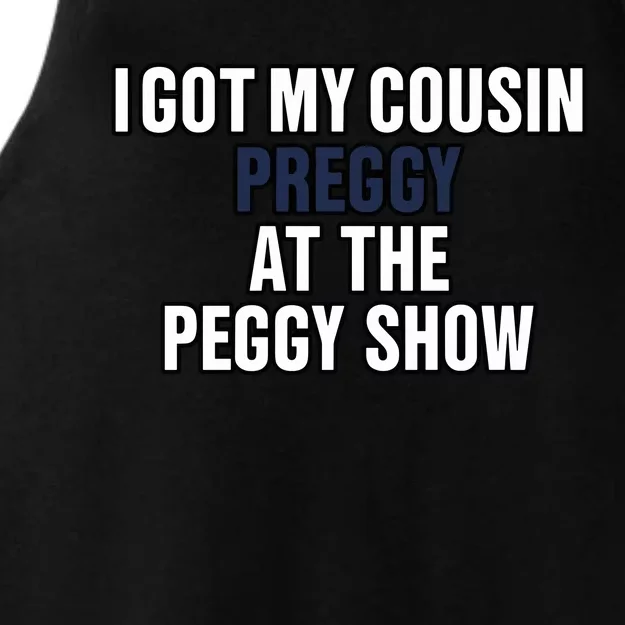 Kanyesbuttplug I Got My Cousin Preggy At The Peggy Show Ladies Tri-Blend Wicking Tank