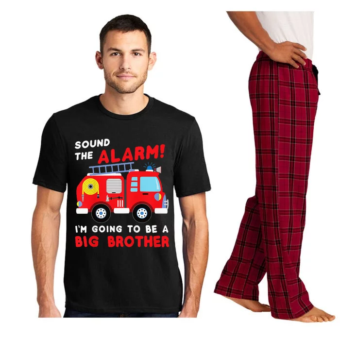 Kids Im Going To Be A Big Brother Firetruck Baby Reveal Pajama Set