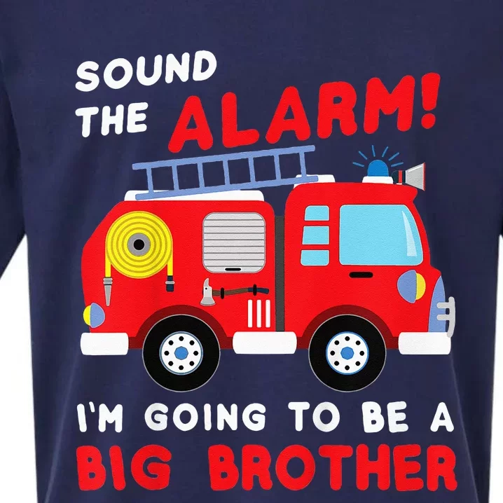 Kids Im Going To Be A Big Brother Firetruck Baby Reveal Sueded Cloud Jersey T-Shirt