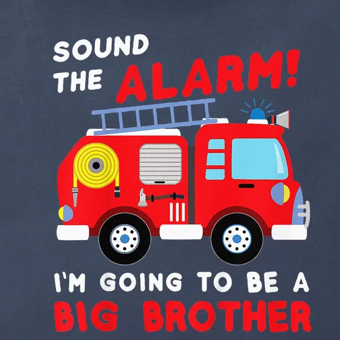 Kids Im Going To Be A Big Brother Firetruck Baby Reveal Zip Tote Bag