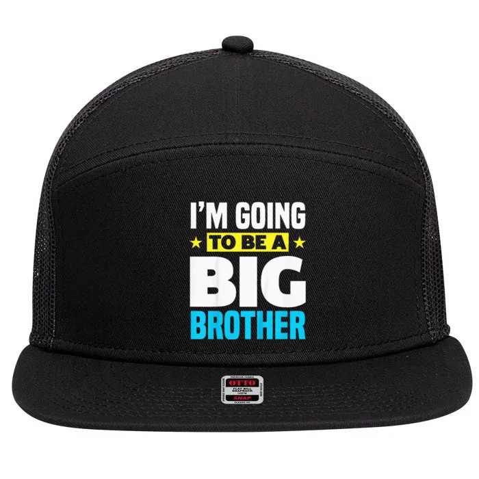 Kids Im Going To Be A Big Brother 7 Panel Mesh Trucker Snapback Hat