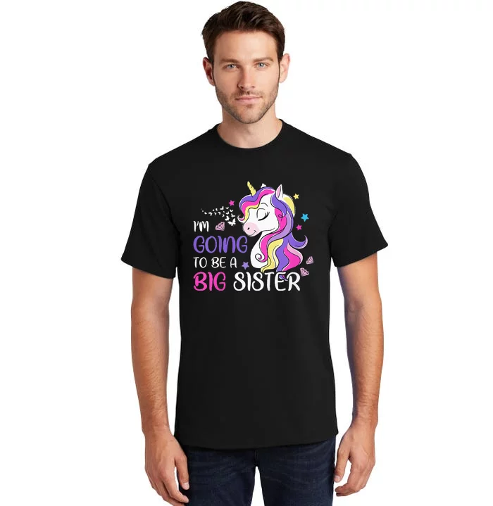 Kids Im Going To Be A Big Sister Unicorn Tall T-Shirt