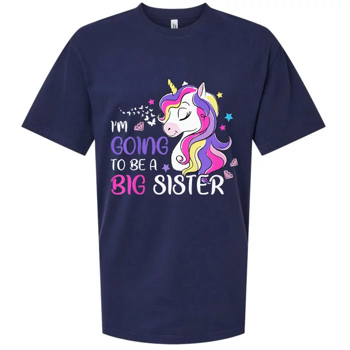 Kids Im Going To Be A Big Sister Unicorn Sueded Cloud Jersey T-Shirt