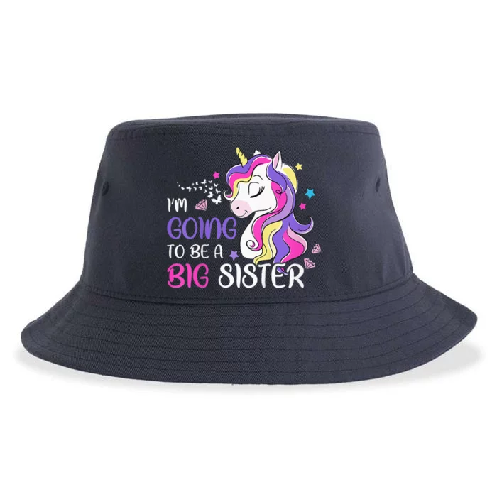 Kids Im Going To Be A Big Sister Unicorn Sustainable Bucket Hat