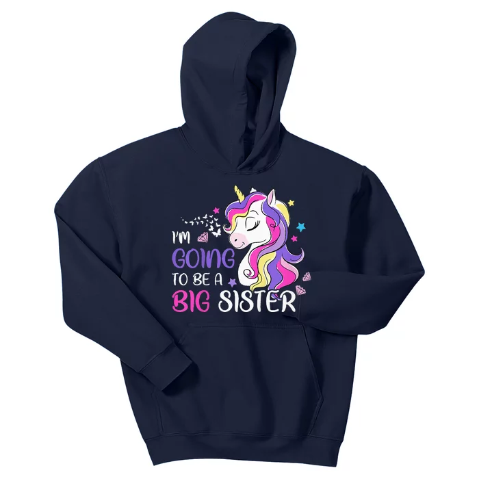 Kids Im Going To Be A Big Sister Unicorn Kids Hoodie