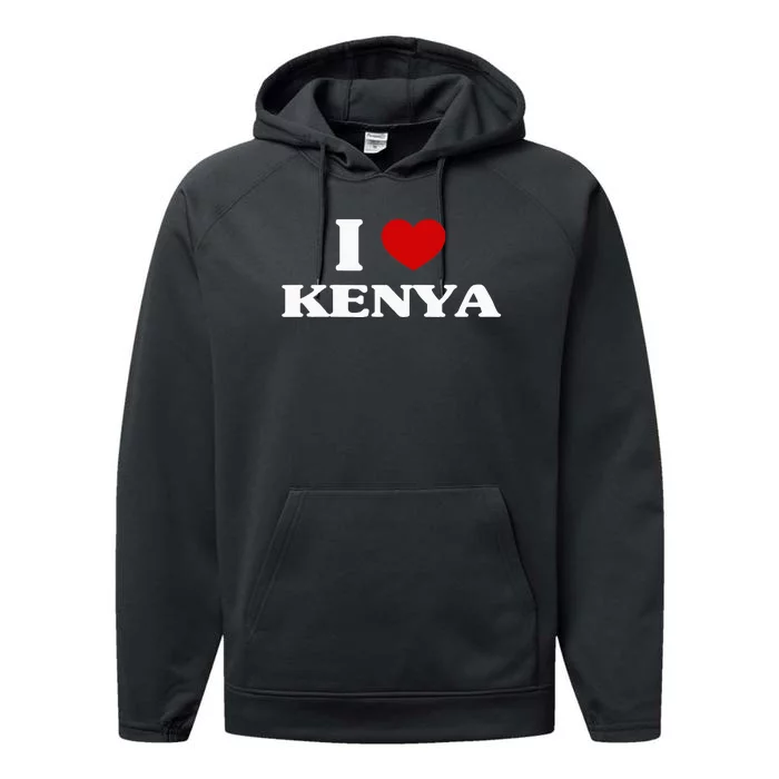 Kenya I Heart Kenya Souvenir Performance Fleece Hoodie