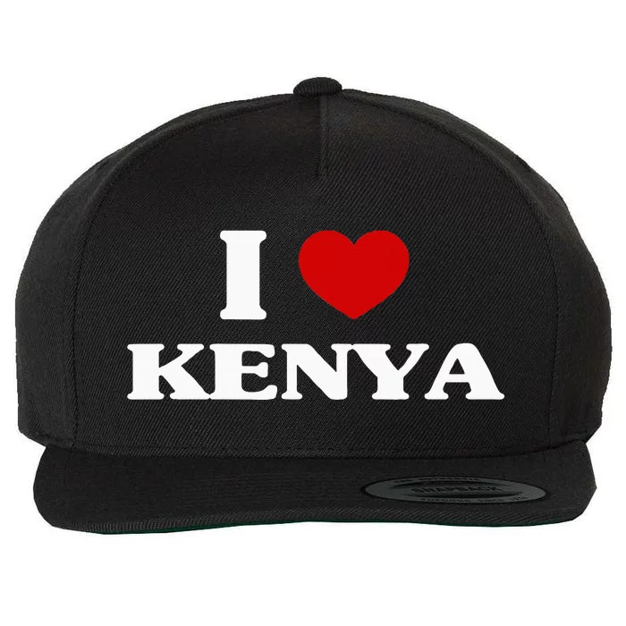 Kenya I Heart Kenya Souvenir Wool Snapback Cap