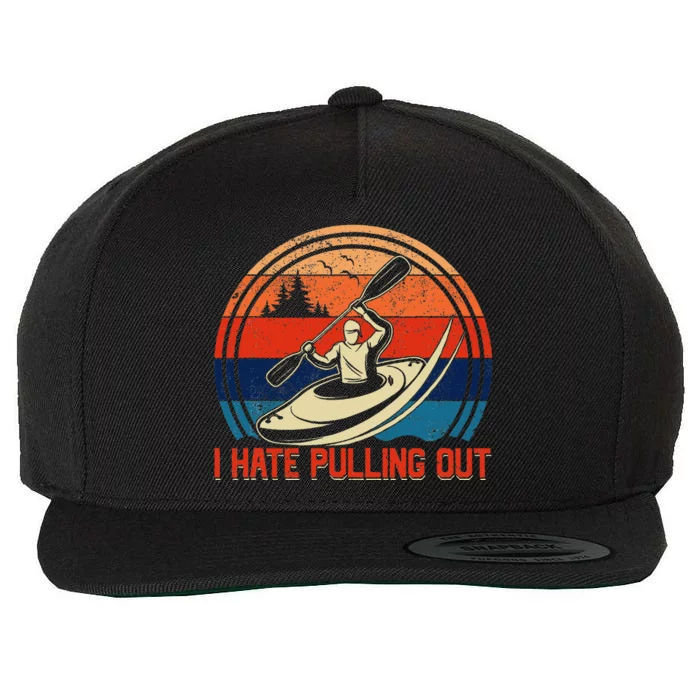 Kayaking I Hate Pulling Out Vintage Retro Kayak Wool Snapback Cap