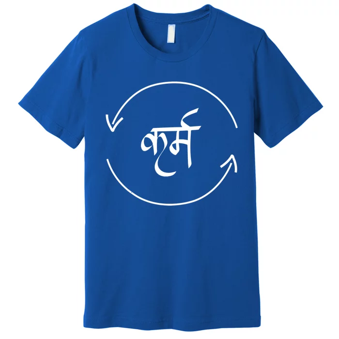 Karma In Hindi Cycle Of Life Spirituality Hindu Dharma Gift Premium T-Shirt