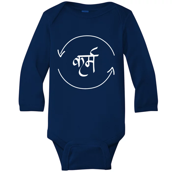 Karma In Hindi Cycle Of Life Spirituality Hindu Dharma Gift Baby Long Sleeve Bodysuit