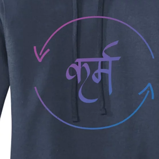 Karma In Hindi Cycle Of Life Spirituality Hindu Dharma Gift Women's Pullover Hoodie