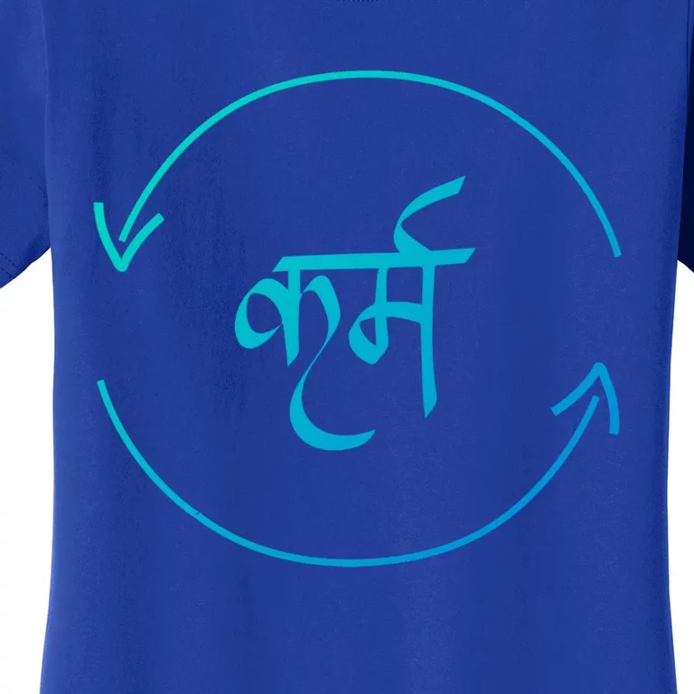 Karma In Hindi Cycle Of Life Spirituality Hindu Dharma Gift Women's T-Shirt