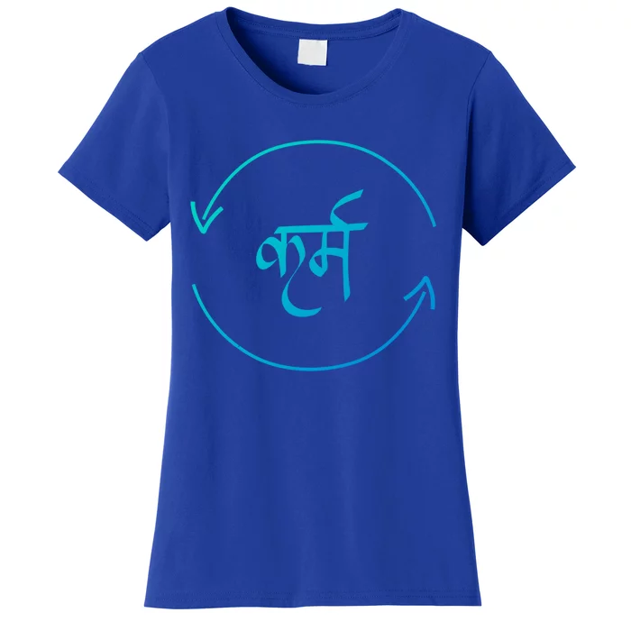 Karma In Hindi Cycle Of Life Spirituality Hindu Dharma Gift Women's T-Shirt