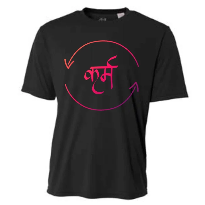 Karma In Hindi Cycle Of Life Spirituality Hindu Dharma Gift Cooling Performance Crew T-Shirt