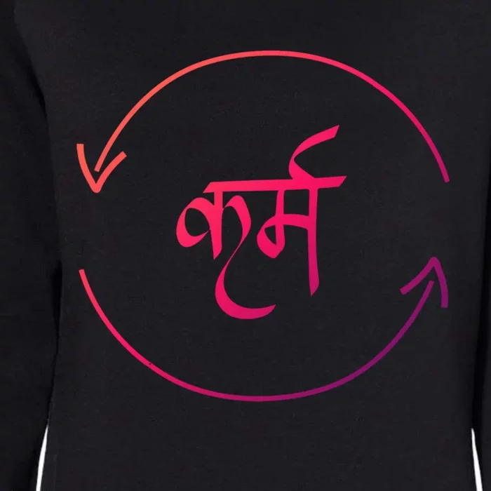 Karma In Hindi Cycle Of Life Spirituality Hindu Dharma Gift Womens California Wash Sweatshirt