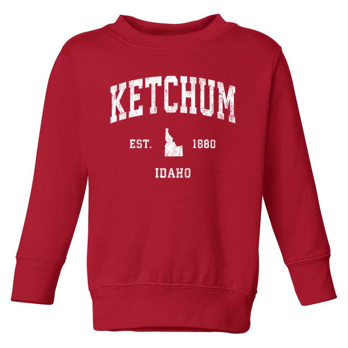 Ketchum Idaho Id Vintage Established Athletic Sports Design Toddler Sweatshirt