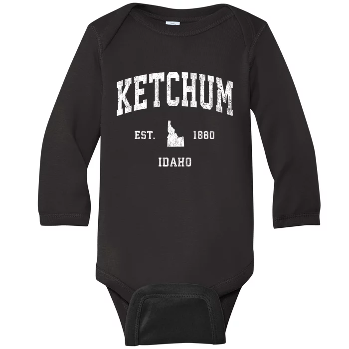 Ketchum Idaho Id Vintage Athletic Sports Baby Long Sleeve Bodysuit