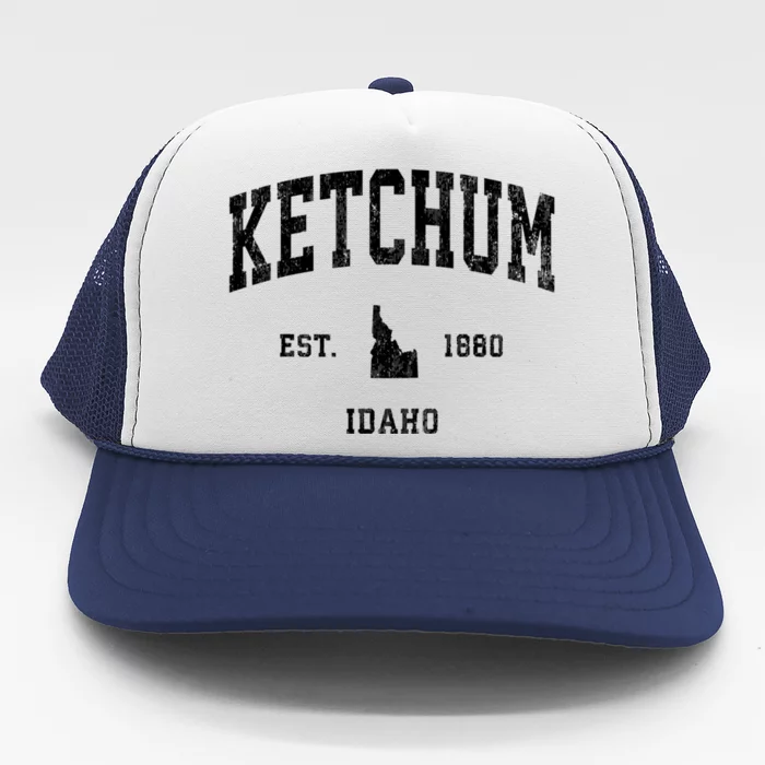 Ketchum Idaho Id Vintage Athletic Sports Trucker Hat