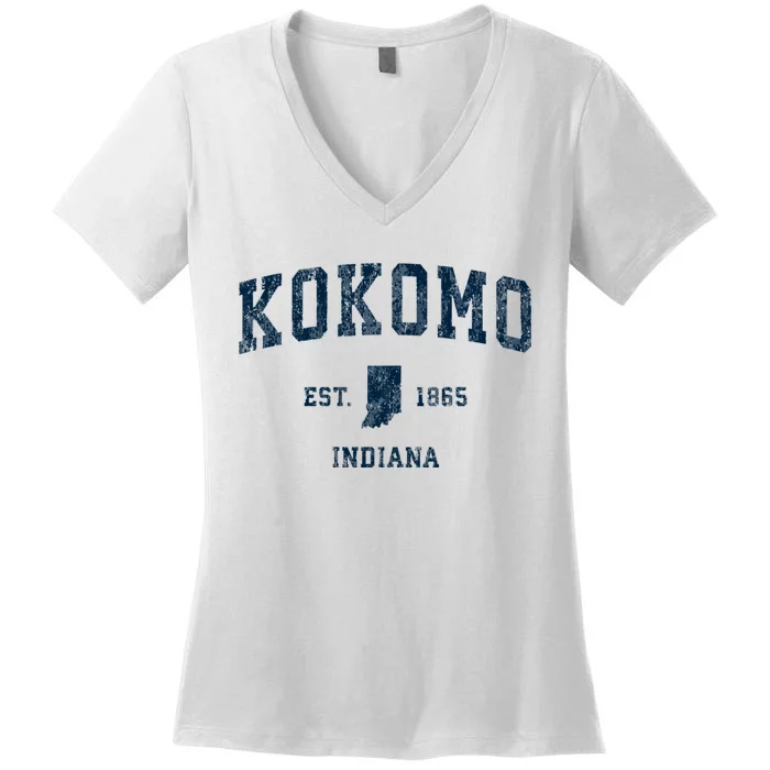 Kokomo Indiana In Vintage Sports Women's V-Neck T-Shirt