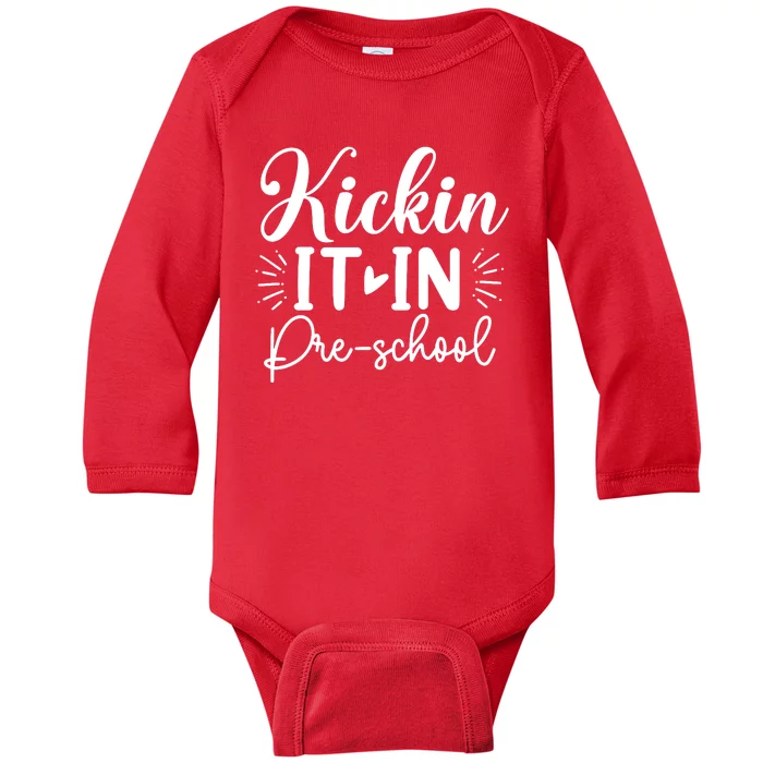 Kickin It In Pre School Baby Long Sleeve Bodysuit