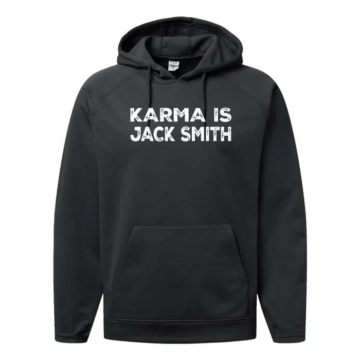 Karma Is Jack Smith Funny Vintage Retro Men Women Political Performance Fleece Hoodie