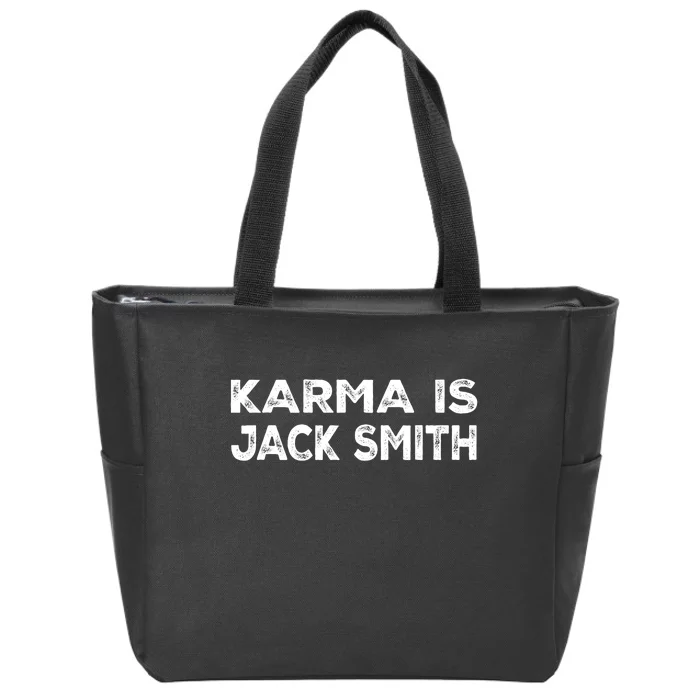 Karma Is Jack Smith Funny Vintage Retro Men Women Political Zip Tote Bag