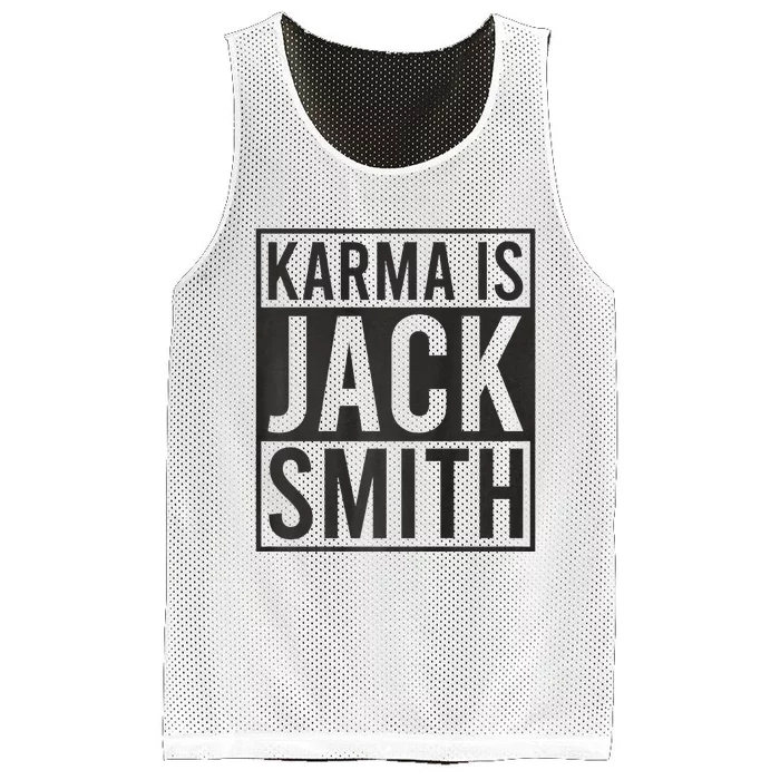 Karma Is Jack Smith Funny Democratic Political Summer Mesh Reversible Basketball Jersey Tank