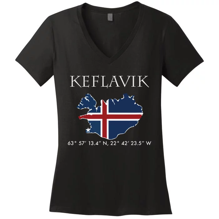 Keflavik Iceland Women's V-Neck T-Shirt