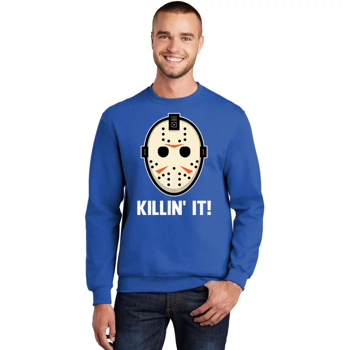 Killin It Lazy Diy Halloween Costume Funny Horror Movie Tall Sweatshirt