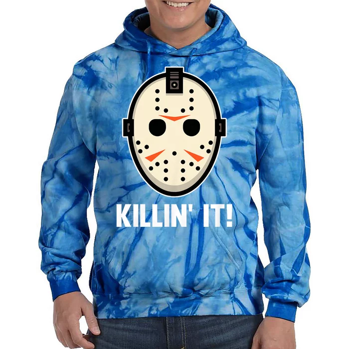 Killin It Lazy Diy Halloween Costume Funny Horror Movie Tie Dye Hoodie