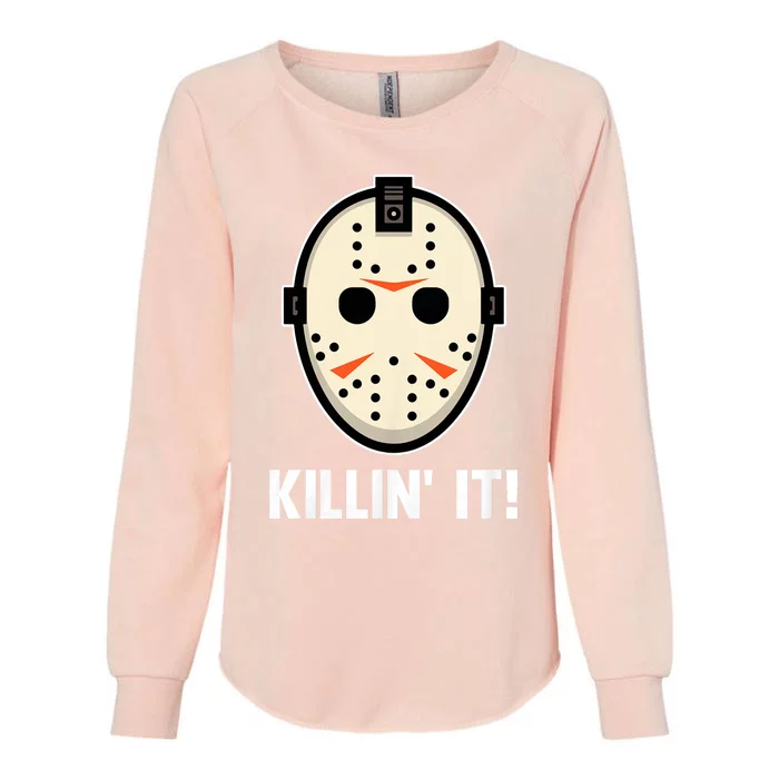 Killin It Lazy Diy Halloween Costume Funny Horror Movie Womens California Wash Sweatshirt