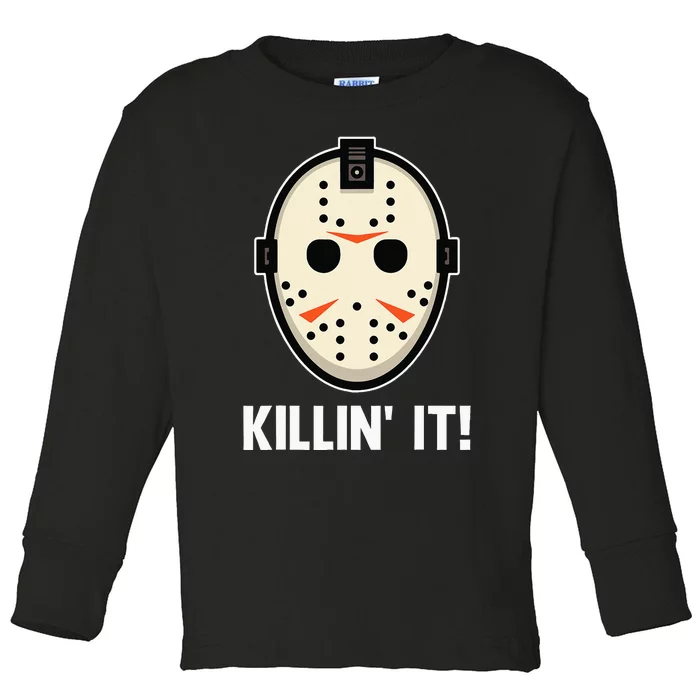 Killin It Lazy DIY Halloween Costume Funny Horror Movie Toddler Long Sleeve Shirt